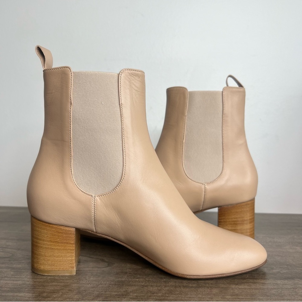 Kahmune Mila Women's Pull On Beige Leather Heeled Bootie Size 39 aka 8.5 #588 - Picture 7 of 10